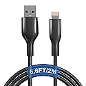 6.6 FT Chew Proof iPhone Charging Cable - MFi Cat Proof Lightning Cable, Heavy-Duty Cat & Dog Chew-Proof Metal Lightning Cord with 3A Fast Charging…
