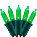 YULETIME 200 Green LED Christmas Lights, 66 ft Green Wire UL String Light