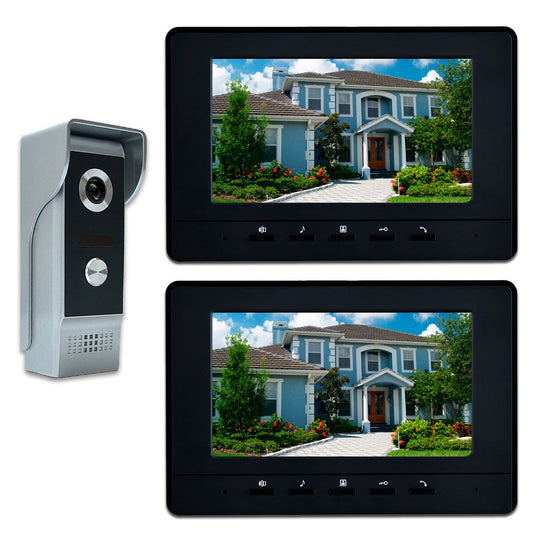 AMOCAM Video Intercom System, 7 Inches Video Doorbell Door Phone System, Wired Video Door Phone HD Camera Kits Dual-Way Intercom for Villa House