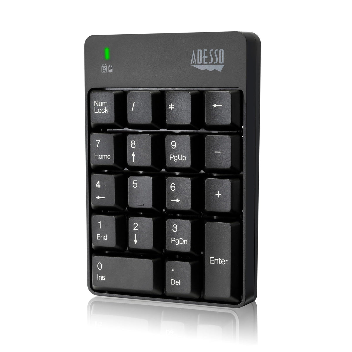 Adesso WKB-6010UB - Wireless Spill Resistant 18-Key Numeric Keypad Number Pad, Black