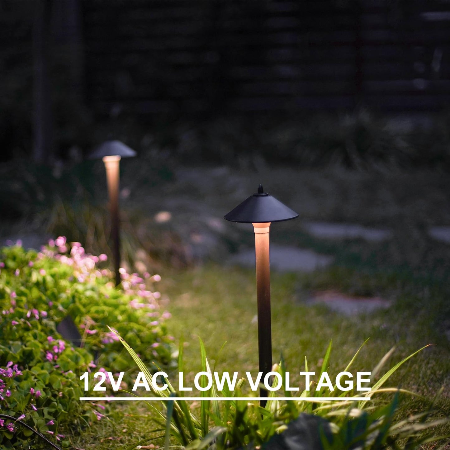 GOODSMANN Landscape Lighting Low Voltage Outdoor Path Lights Halogen Pathway Light Wired 10W 25 Lumen 2700K Warm White Metal 12V AC Bronze Electric