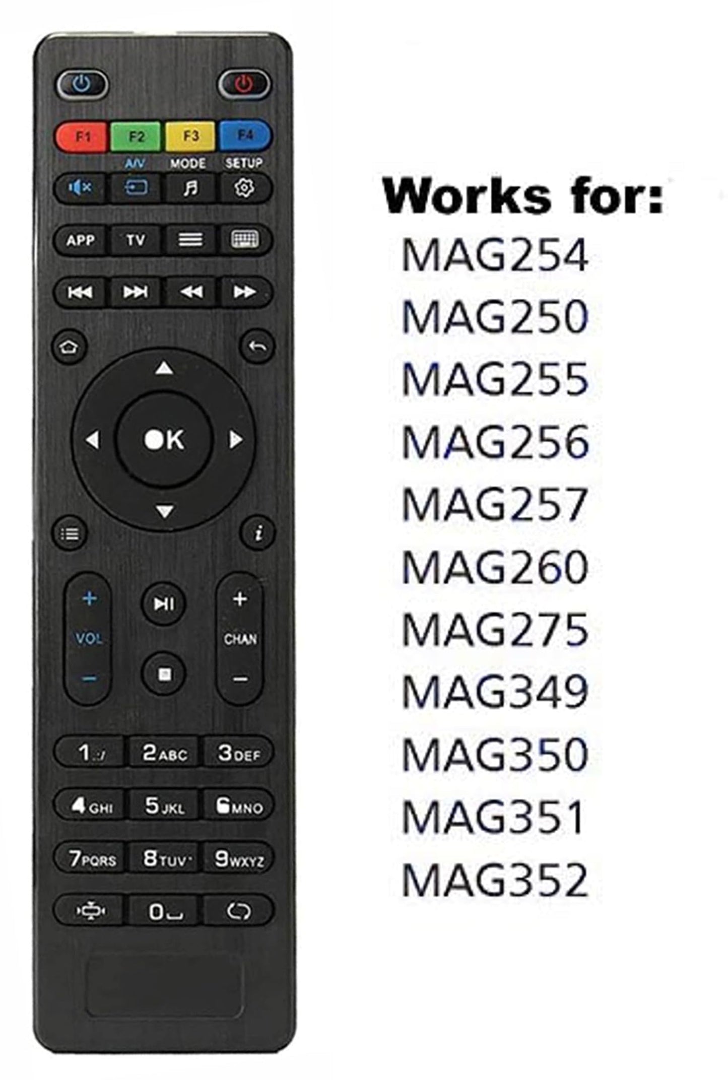Replacement Remote Control for MAG254 MAG250 255/256 / 257/260 / 275/349 / 350/351 / 352 MAG322W1 MAG 322 OTT TV Box IPTV Set-Top Box