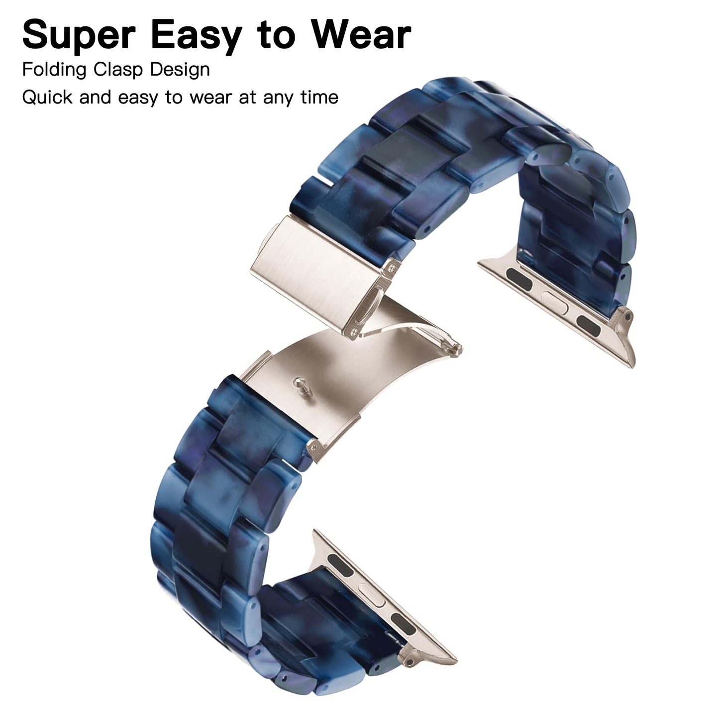 Melyis for Resin Apple Watch Bands 46mm 45mm 44mm 42mm 49mm, fit Apple Watch Bands for Women 44mm, iWatch Bands Womens, Strap for Apple Watch Series