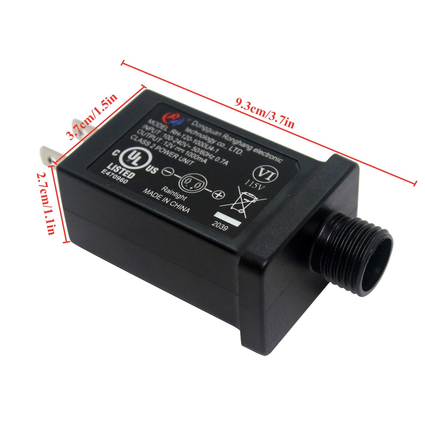 12V 1A LED Power Supply, Replacement Yard Inflatable LED Adapter LED Transformer for Christmas String Light, Fountain Lights, Inflatable Device