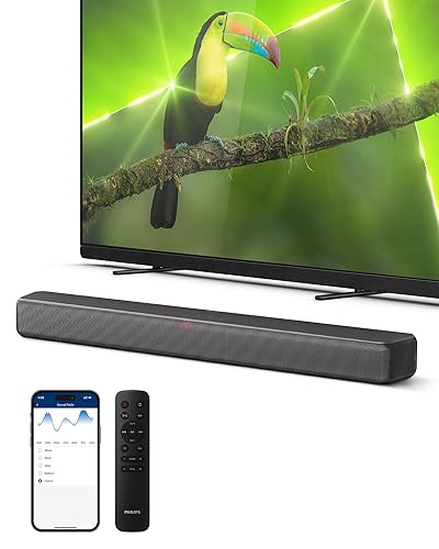 Philips B5109 2.0 Channel Bluetooth Soundbar - HDMI ARC, Dolby Digital Plus, DTS Virtual:X, Roku TV Ready, 120W Max Power, Dark Grey