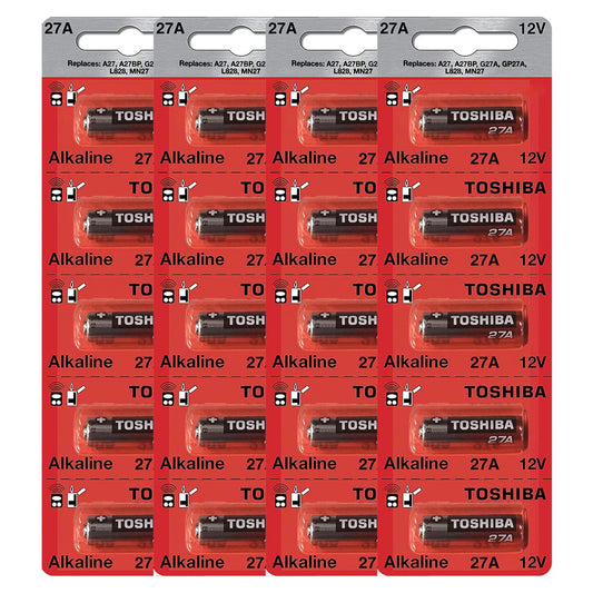 TOSHIBA Alkaline 27A GP27A MN27 A27BP 12 Volt Battery (20 Batteries)
