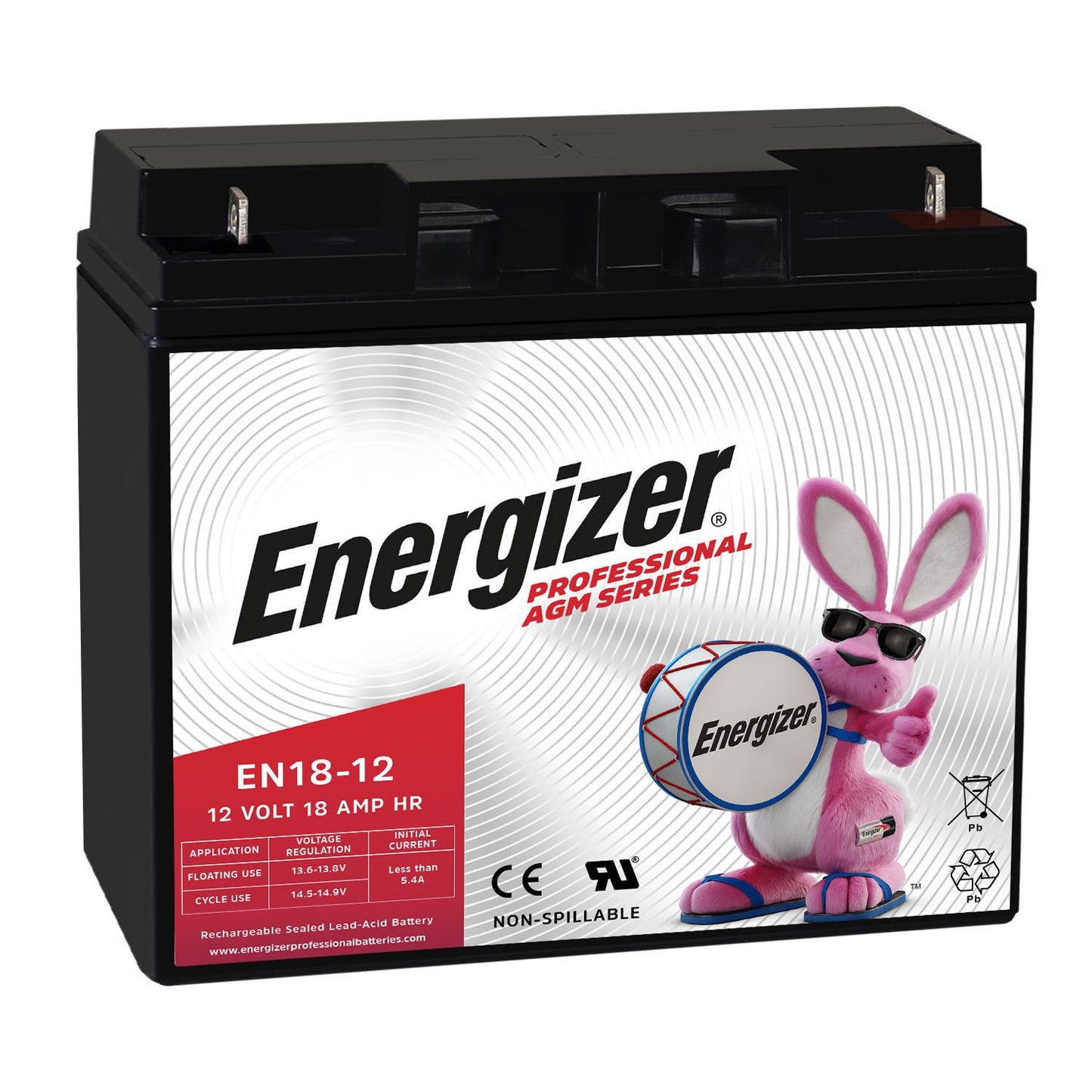Energizer EN18-12, 12 Volt 18 Amp Hr, Long Lasting Sealed Lead Acid AGM Rechargeable Battery Ideal for Use in Wheelchairs, Electric Scooters…
