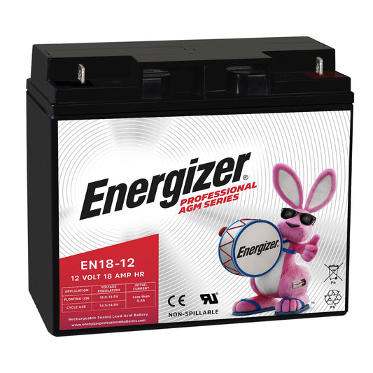 Energizer EN18-12, 12 Volt 18 Amp Hr, Long Lasting Sealed Lead Acid AGM Rechargeable Battery Ideal for Use in Wheelchairs, Electric Scooters…