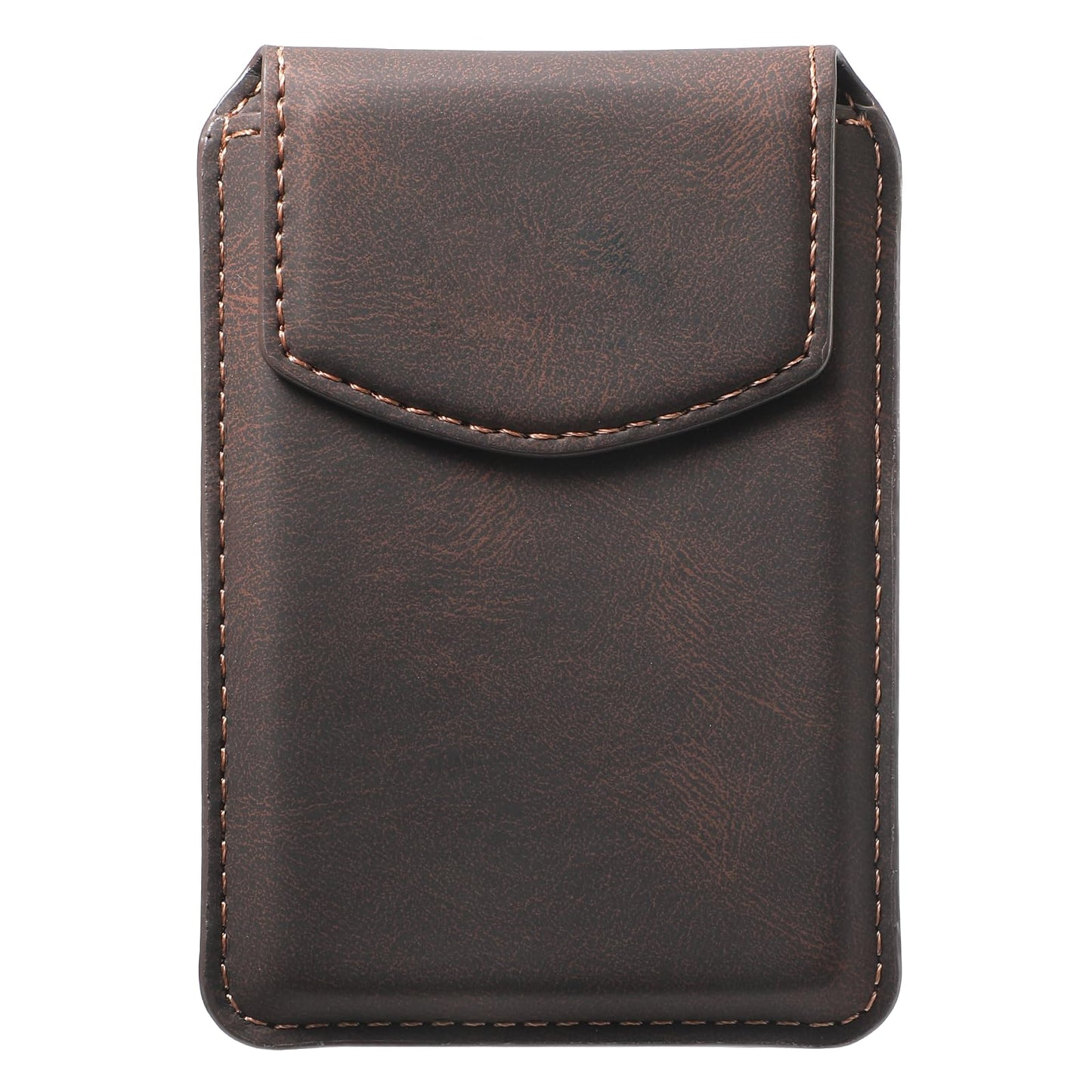 maogoam Magnetic Leather Wallet Compatible With MagSafe, Leather Magnetic Cards Holder With Flap Cove for iPhone, Ultra Slim, Fit 4 Cards, RFID