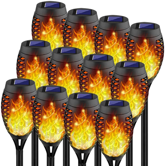 Kurifier 12Pack Flickering Flame Solar Torch Lights for Garden Decor, Waterproof Solar Lights Outdoor Decorative, Garden Outdoor Decorations for Yard