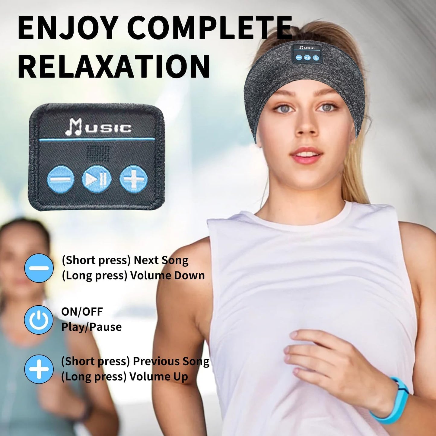 SANNWEEN Bluetooth Headphones, Sleep Headphones Headband Wireless for Sleeping Side Sleepers - Adjustable Sleep Headphone, and Bluetooth Headbands…