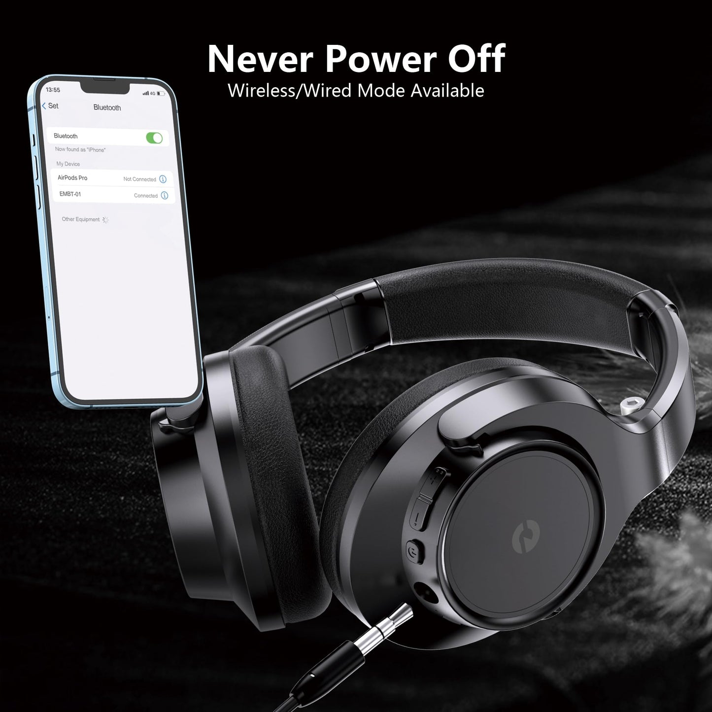 Wireless Headphones Over Ear, 70H Playtime Headphone Wireless Bluetooth 5.1,3EQ Modes & HiFi Stereo Bluetooth Headset with Deep Bass, Foldable…
