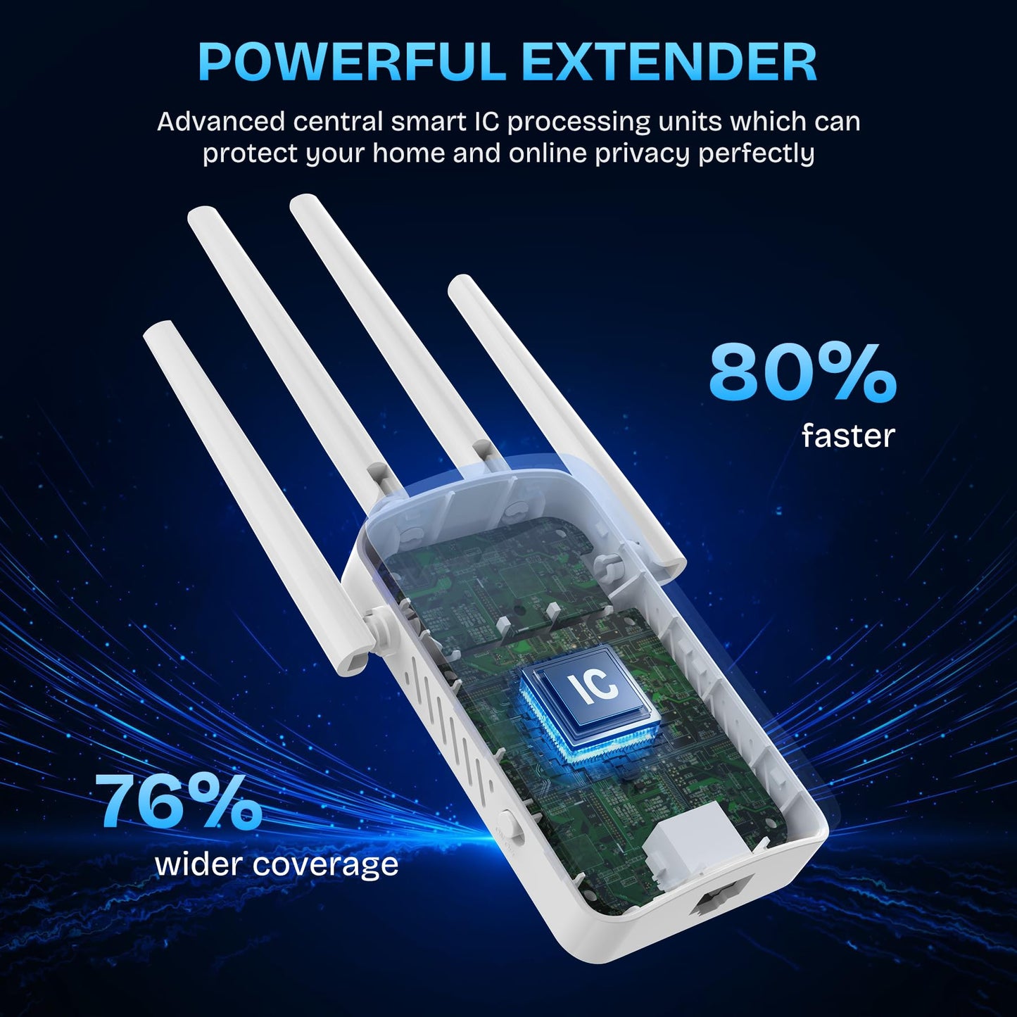 2026 WiFi Extender Signal Booster - 2.4GHz 300Mbps WiFi Booster for Home, Covers Up to 9999 Sq. Ft, Easy Setup, Ethernet Port & Access Point, Stable