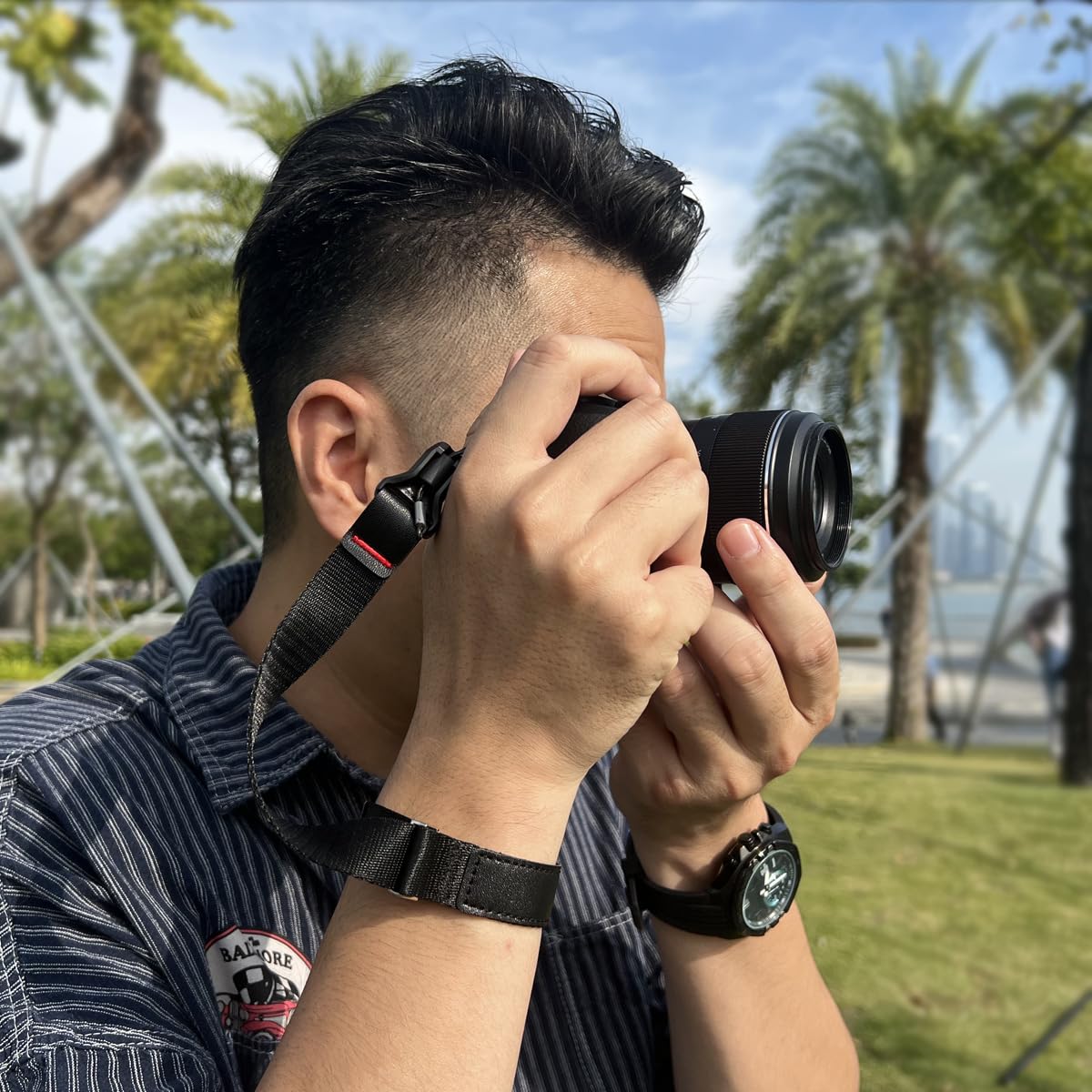 FEFUE Magnetic Buckle Hand Strap [Phone Wrist Strap] Designed for Camera Strap and Phone Strap (Black)