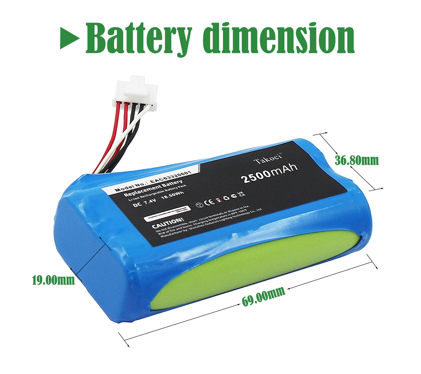SCESMIA PK7 Replacement Battery Compatible with L- G Xboom Go PK7 PK5 Speaker 7.4V 2500mAh