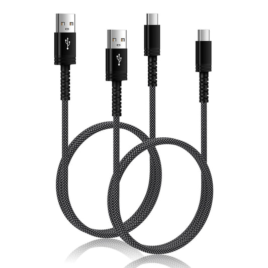 USB A to Type C Charger Power Cord Fast Charging for iPhone 17 Pro Max 16e 16 Pro 15 Plus 2Pack 3FT Braided USB C Car Charger Cord for Samsung Galaxy