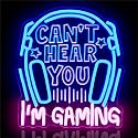 Cheunyar Gaming Headset Neon Sign, Acrylic Video Game Headphones Led Light Sign, Dimmable, Wall Mount, Decorative use, 0.66 pounds, Battery Powered