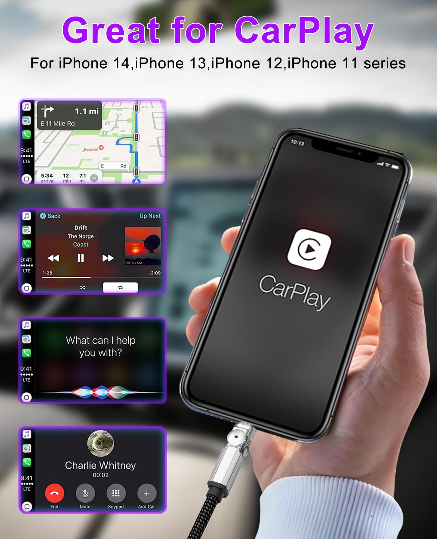 90 Degree iPhone Charger USB C Lightning Cable with 180° Rotating Head - 6.6FT Right Angle Lightning Cable Swivel Charger with MFi, 3A Fast Charging…