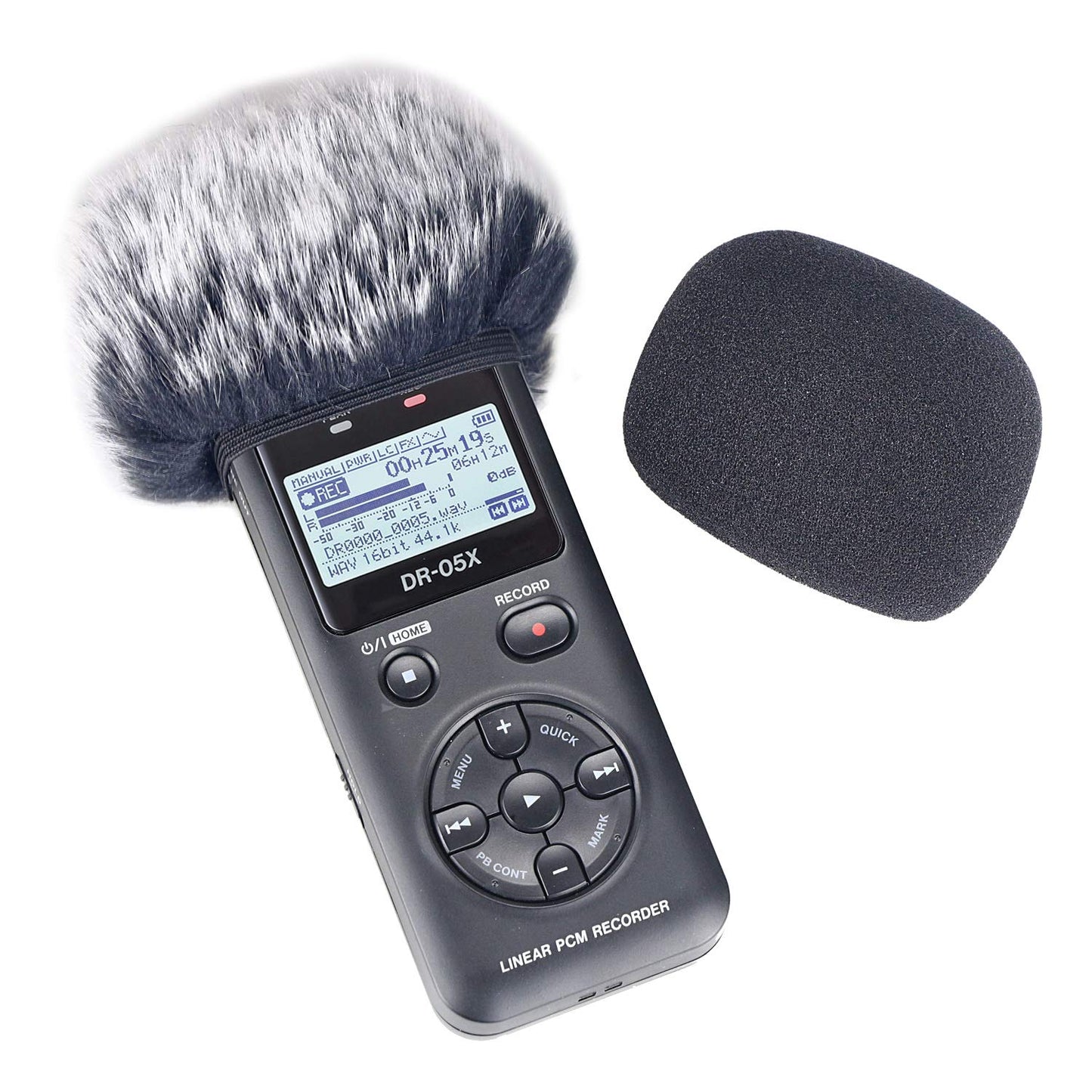 YOUSHARES DR05X Windscreen Muff and Foam Compatible with Tascam DR-05X DR-05 Mic Recorders, DR05X Indoor Outdoor Microphone Wind Screen (2 PACK)