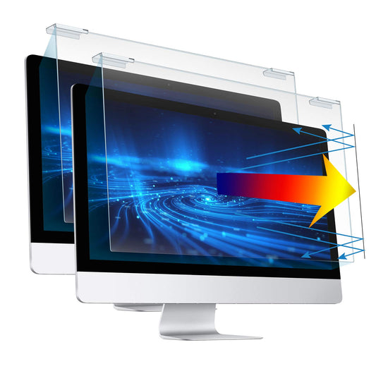 Blue Light Screen Protector for 23-24 Inch LED PC Monitor, Scratch-Resistant Computer Screen Blue Light Blocker, Filter - 2 Pack (W 21.3" x H 13.4")