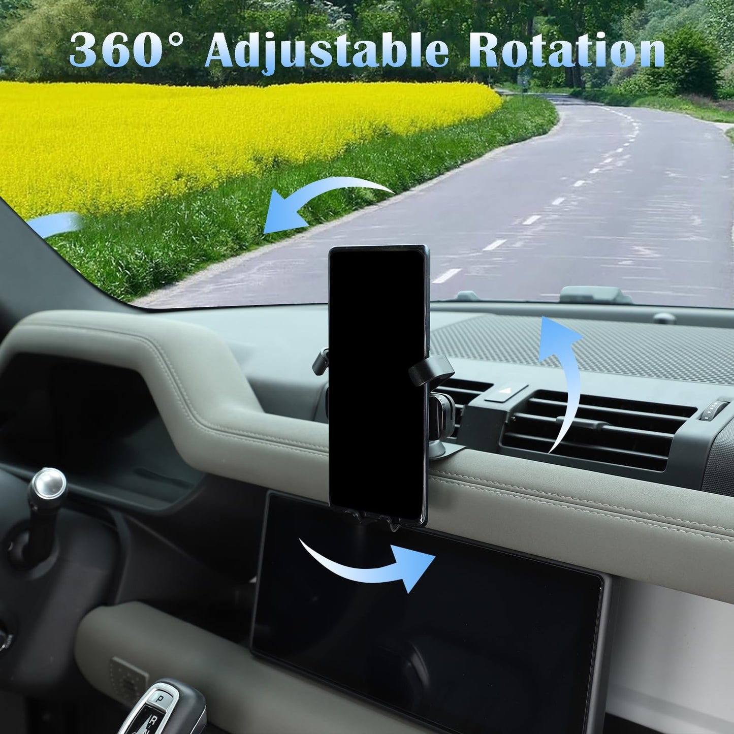 PIUGILH Phone Cradle for Land Rover Defender 90 110 130 2020 2021 2022 2023 Alumium Alloy Dashboard Mobile Phone Holder Trim Car Accessories