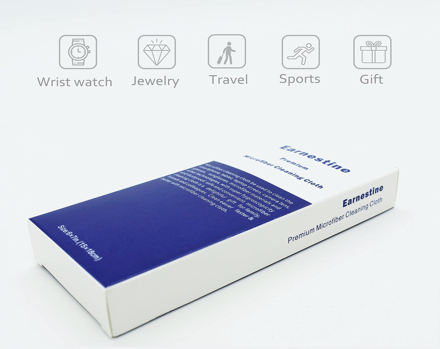 Earnestine Nice Soft Suede Fabric 10 Pack 6" x 7" Premium Eyeglass Cleaning Cloth, Safe No Color Bleeding Thick Glasses Cloth, Microfiber Eyeglass