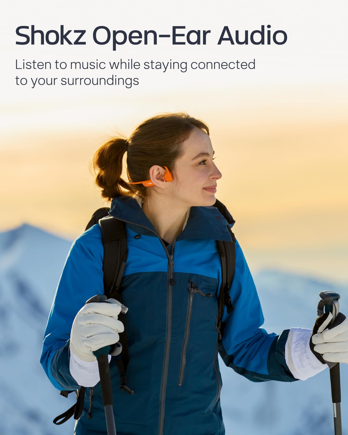 SHOKZ OpenRun Pro 2 Bone Conduction Bluetooth Sport Headphones, Orange