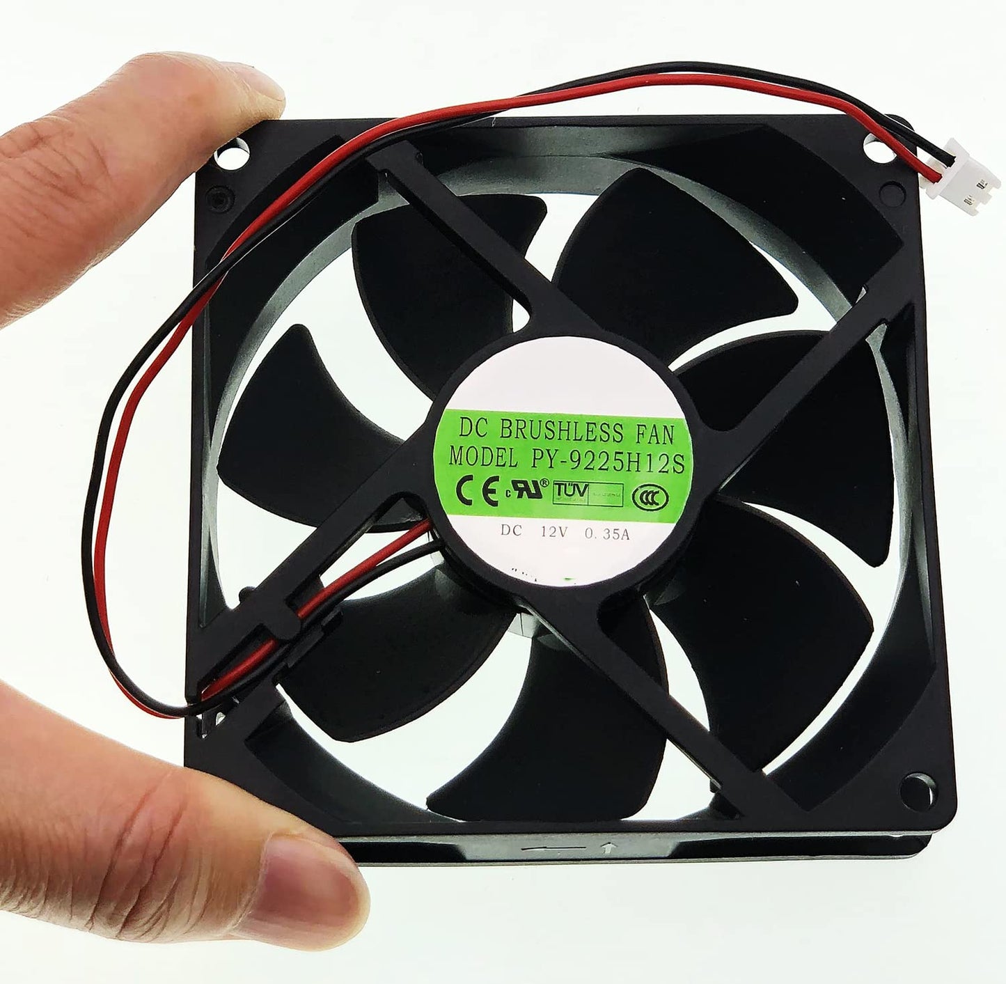for PY-9225H12S DC 12V 0.35A 90×25mm Fan, 2-pin 2-Wire Cooling Fan
