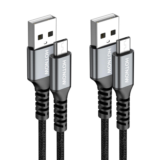 HOTNOW Micro USB Cable 3ft 2Pack, Android Charger Cable USB2.0 Data sync and Fast Charging Nylon Braided Cord for Samsung Galaxy S6 S7, HTC, LG, Sony