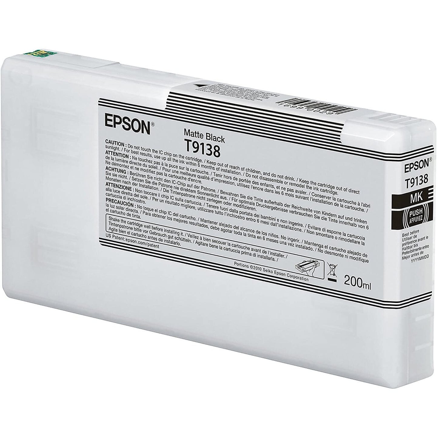 Epson Ultrachrome HD 200ml Matte Black Pigment Ink Cartridge for SureColor P5070 17" Large Format Printer