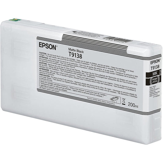 Epson Ultrachrome HD 200ml Matte Black Pigment Ink Cartridge for SureColor P5070 17" Large Format Printer