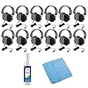HamiltonBuhl SC-7V Schoolmate Deluxe Headphones (12-Pack) Bundle with Universal Cleaning Kit and 5-Piece Digital Camera Accessory Kit (14 Items)