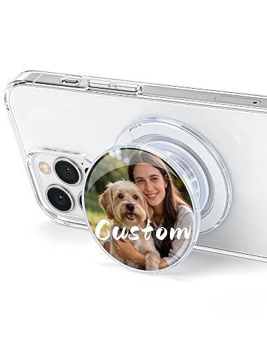 Personalized Photo Phone Grip - Custom Face or Photo Phone Holder, Expanding Adhesive Phone Socket Stand for Phones, Kindle & Tablets, Cute