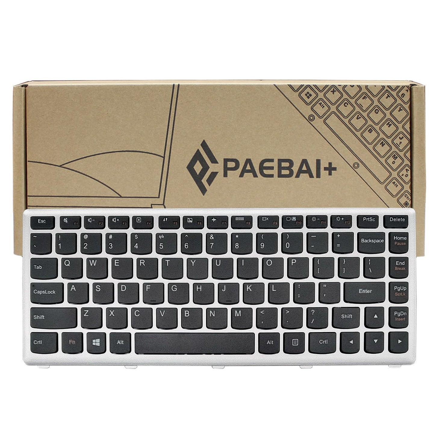 PAEBAI+ Replacement Laptop Keyboard for Lenovo IdeaPad U410 U410A US Layout
