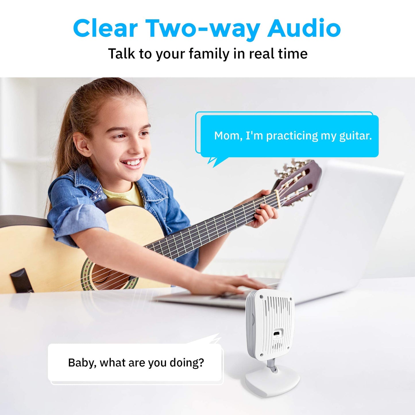 Hugolog Security Cameras for Home Security, WiFi Camera 1080P, Indoor Cameras with Motion Detection, Compatible with Alexa,2-Way Audio, USA Cloud