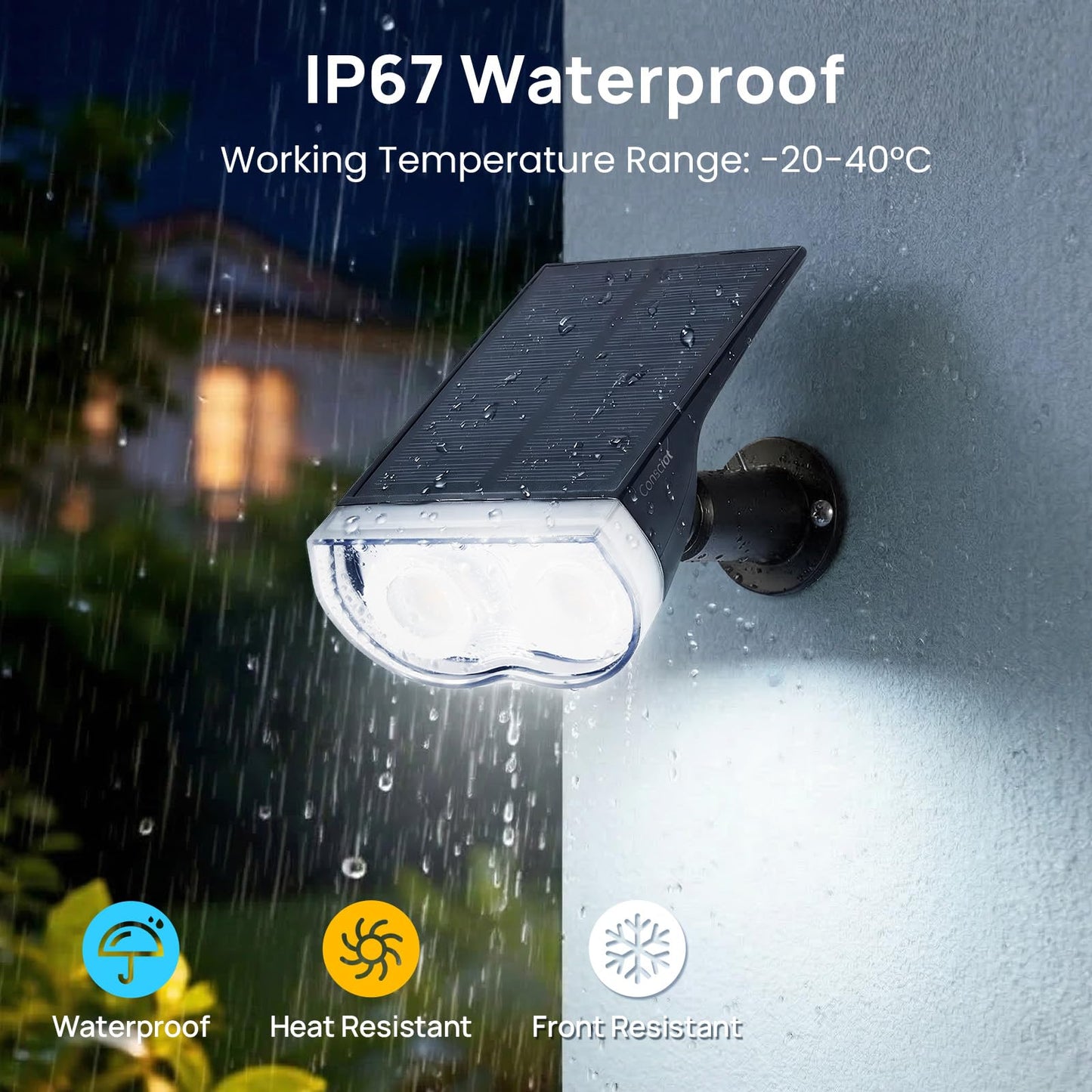 Consciot Solar Lights Outdoor Waterproof, 3 Lighting Modes Solar Spot Lights Outdoor, Auto On/Off, Solar Spotlights for Garden Yard Landscape Pathway