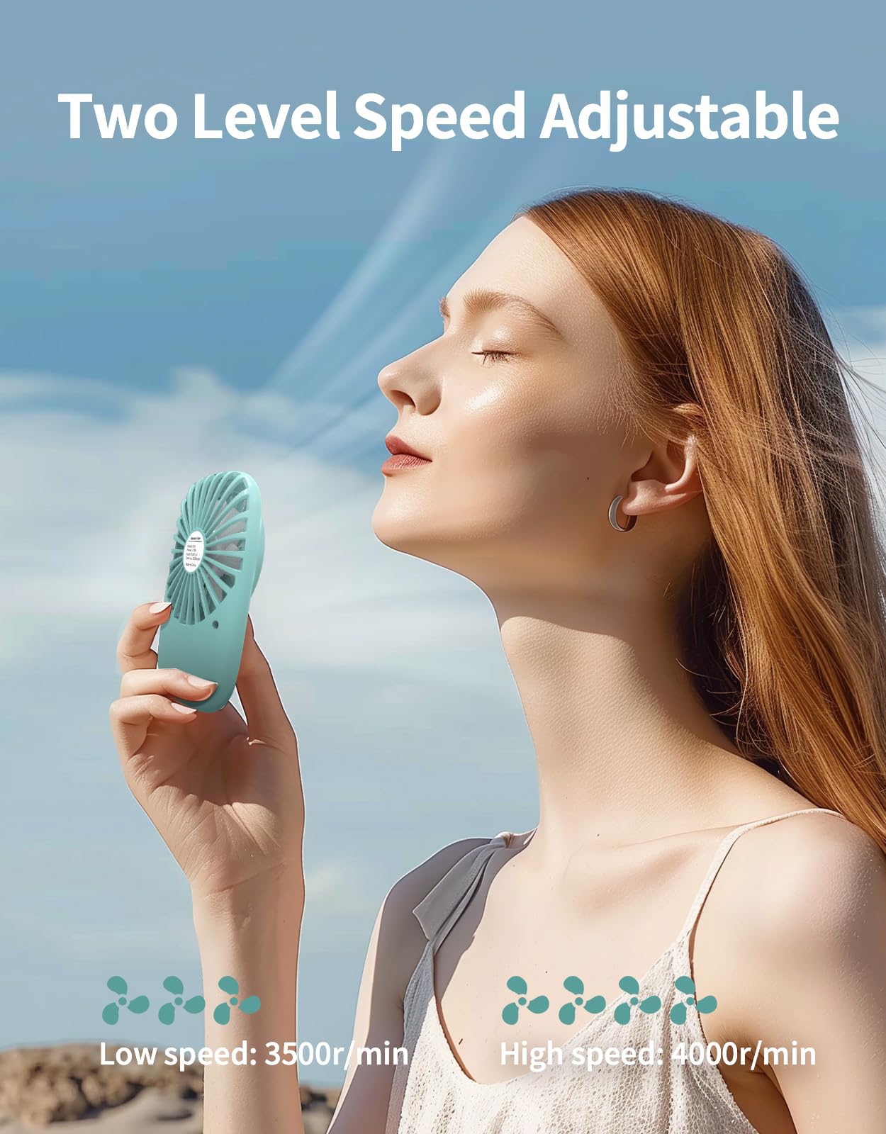 Aluan Portable Handheld Mini Fan Powerful Small Personal Rechargeable Fan