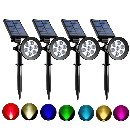 Sunklly Solar Spot Lights Outdoor Color Changing, 8 Lighting Modes 2-in-1 Solar Lights Outdoor Waterproof, Auto On/Off Multicolor Solar Powered