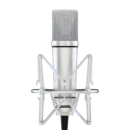 Melon Audio MA-87 Studio Condenser Microphone, 26mm Gold Large Diaphragm Capsule, Including Foam Filter, Metal Shock Mount, XLR Cable and Mic Bag