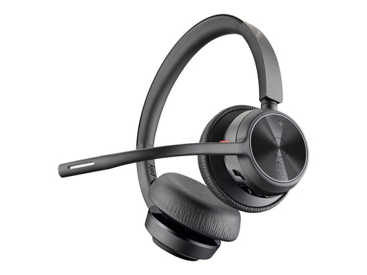 Poly - Voyager 4320 UC Wireless Headset + Charge Stand (Plantronics) - Headphones with Boom Mic - Connect to PC/Mac via USB-A Bluetooth Adapter, Cell…