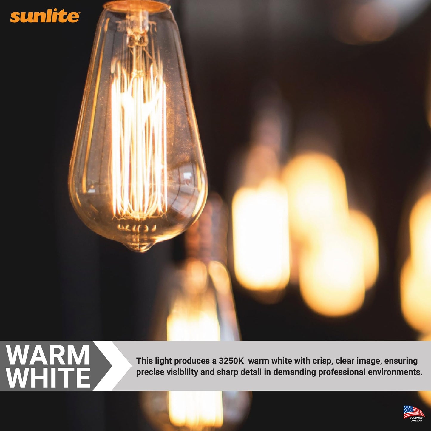 Sunlite T6 EHA Clear Light Bulb, 500 Watts, 120V, C-13D Filament, 4.17A, 11000 Lumens, 99 CRI, Medium 2-Pin GZ9.5 Base, 3250K Warm White, Ideal