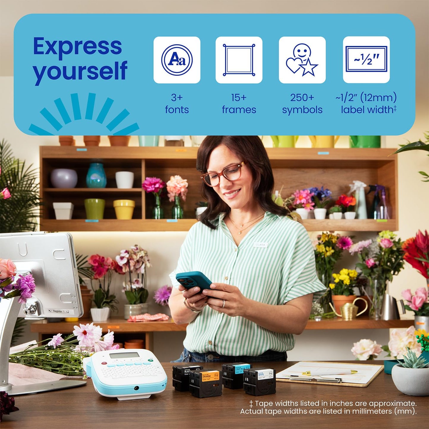 Brother P-Touch PT-N25BT Personal Connected Label Maker, Bluetooth, Design&Print2 app, Portable, Handheld and Prints with P-Touch Btag½â€ (12mm) Wide