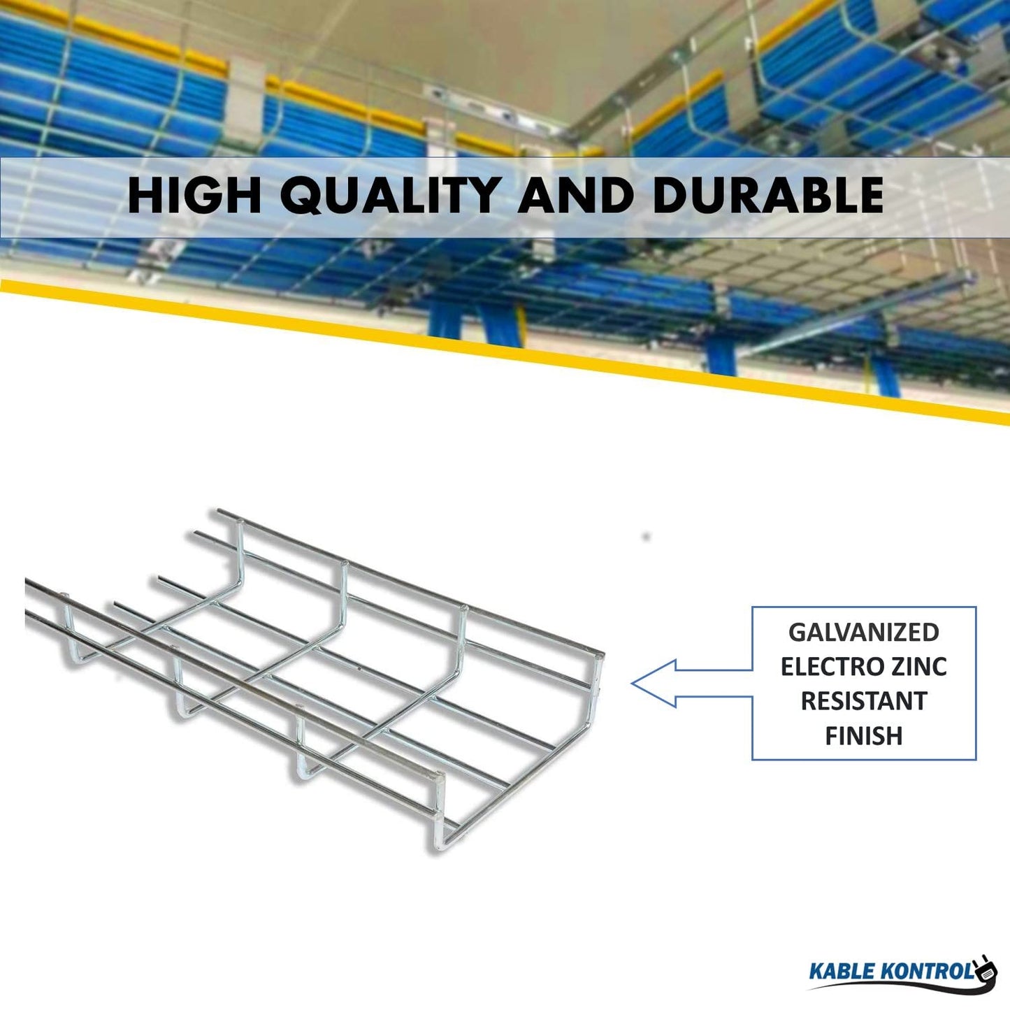 Kable Kontrol Splice Coupler, Splice Connection Hardware, Wire Mesh Tray Cable Management Rack Cords Organizer, Zinc Plated Steel NEC Approved for