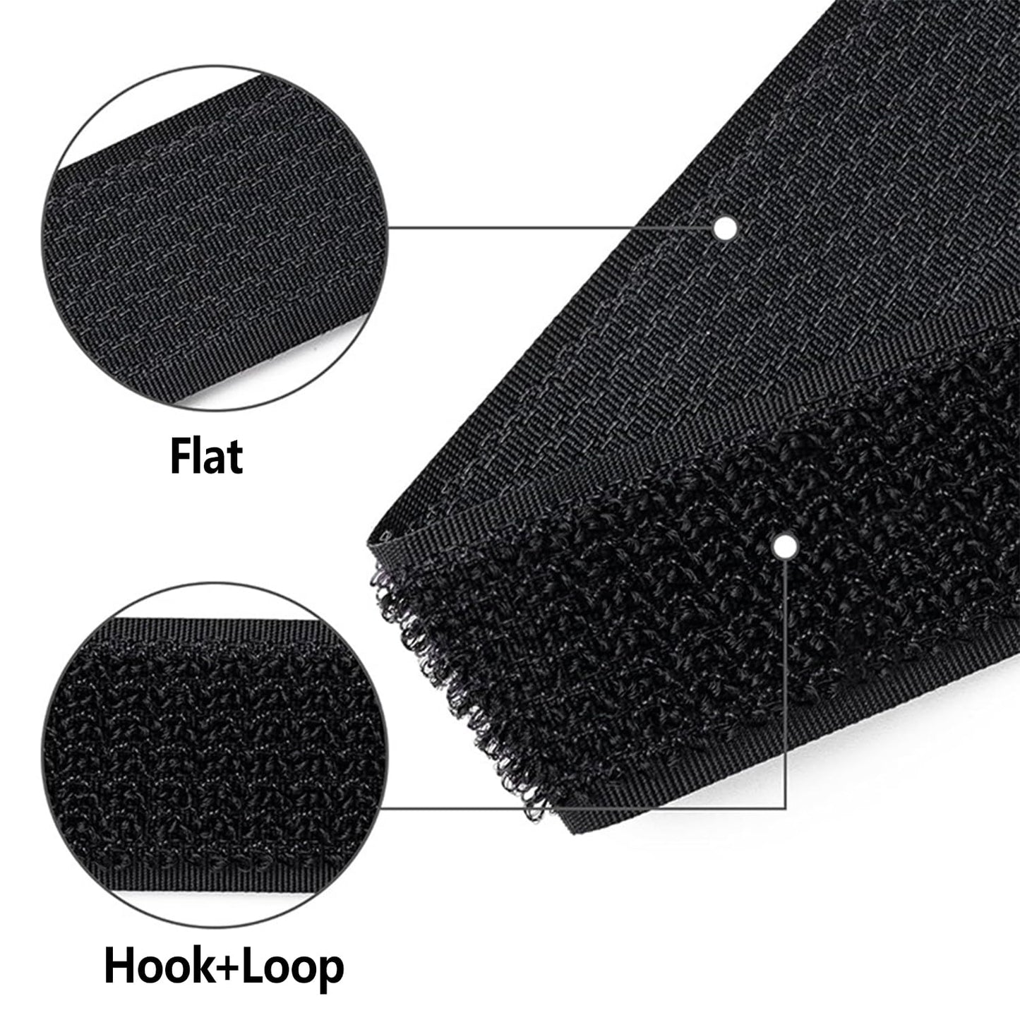 1 in x 32 ft Adjustable Fastening Cable Straps, Hook and Loop Straps with 50 Metal Buckles, Reusable Nylon Securing Cord Ties for Organizer or