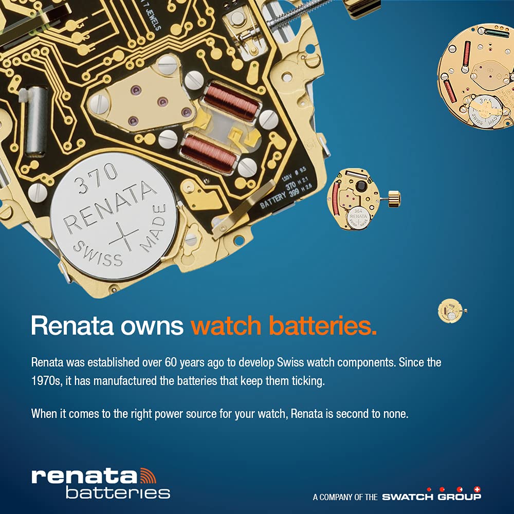 Renata 317 SR516SW Batteries - 1.55V Silver Oxide 317 Watch Battery (20 Count)