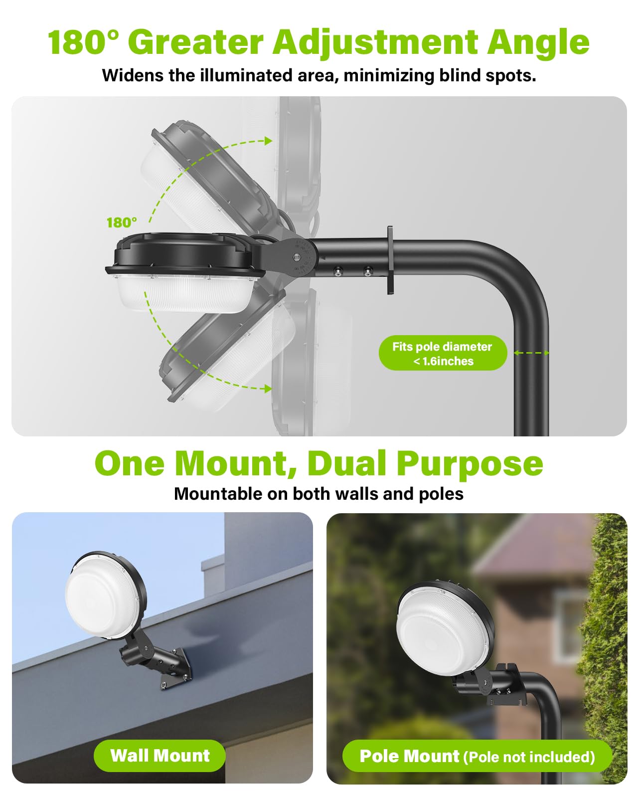 150W LED Barn Light 21000LM Yard Area Light Dusk to Dawn Outdoor Lighting with Photocell 5000K Daylight IP65 Waterproof LED Flood Security Parking Lot