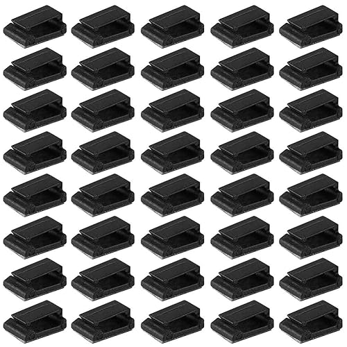 Aramox 40 Pcs Self Adhesive Auto Cord Fixed Clips Car Data Cable Light Cord Decorative Car Data Cable Organizer Wire Management Cord Tie Holder Fixed