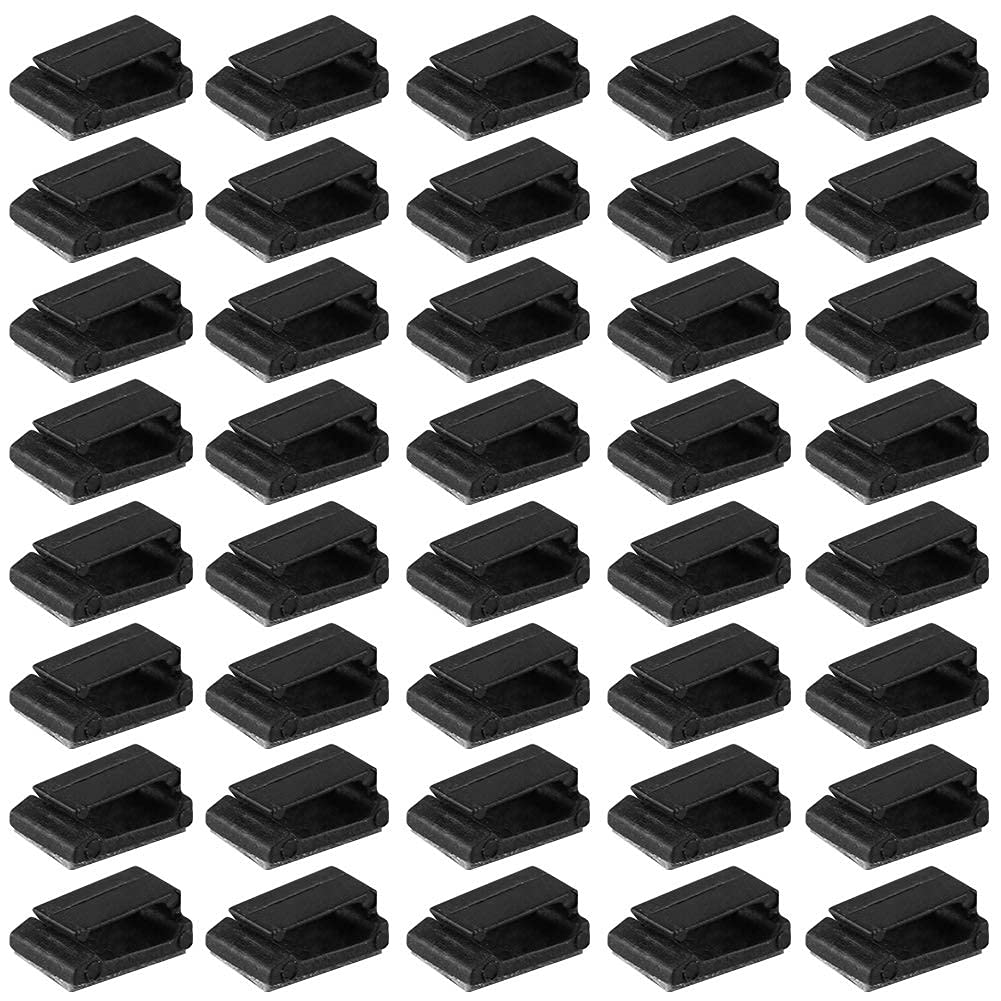 Aramox 40 Pcs Self Adhesive Auto Cord Fixed Clips Car Data Cable Light Cord Decorative Car Data Cable Organizer Wire Management Cord Tie Holder Fixed
