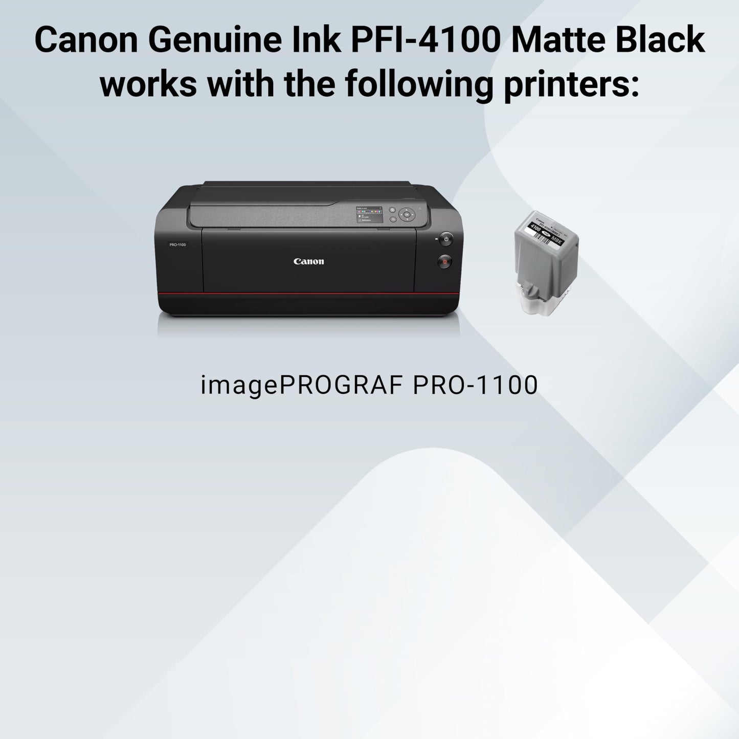 Canon PFI-4100 Genuine Matte Black Ink Tank, Compatible with imagePROGRAF PRO-1100 Printers