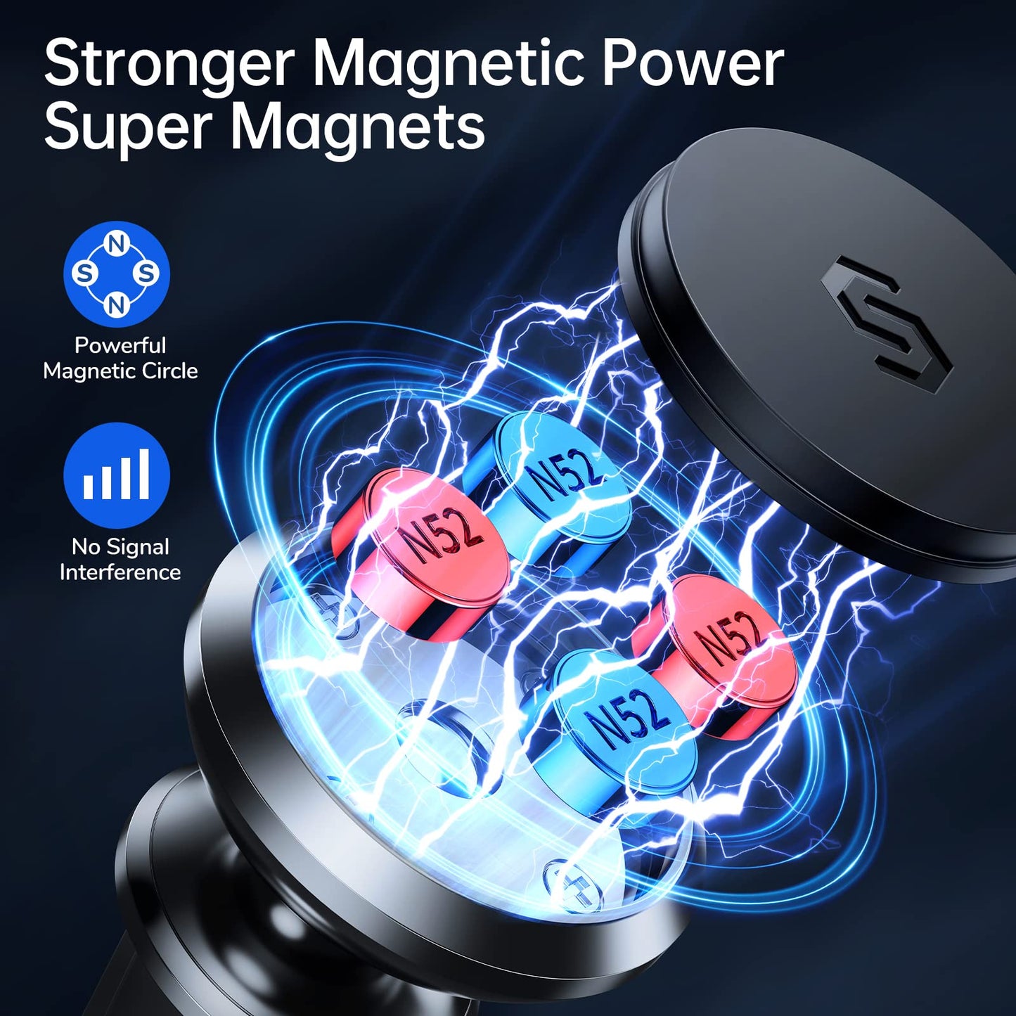 SYNCWIRE Magnetic Phone Holder for Car, 360° Rotatable Super Strong Magnets Air Vent Cell Phone Car Mount Compatible with iPhone, Android, Samsung